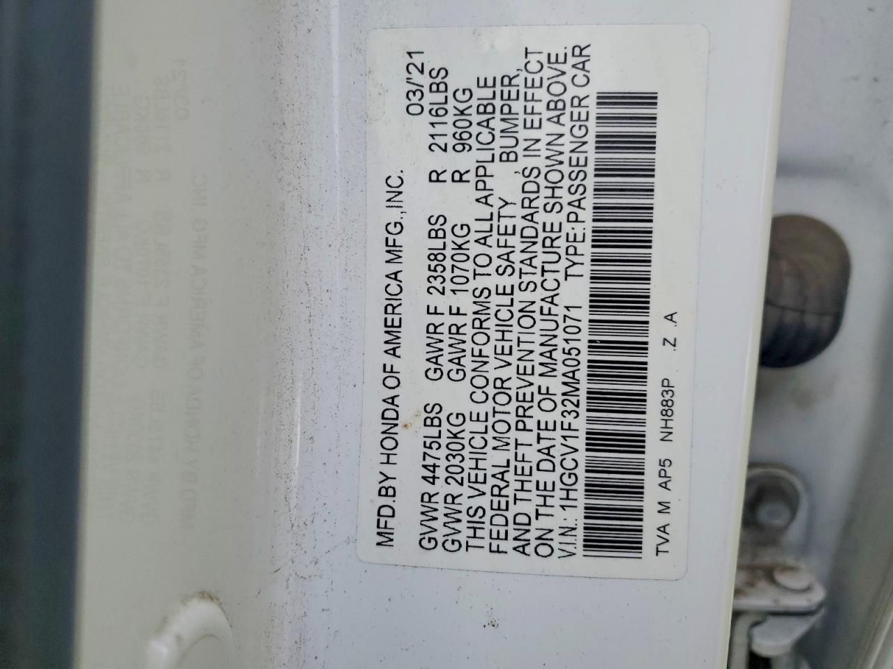 2021 Honda Accord Sport