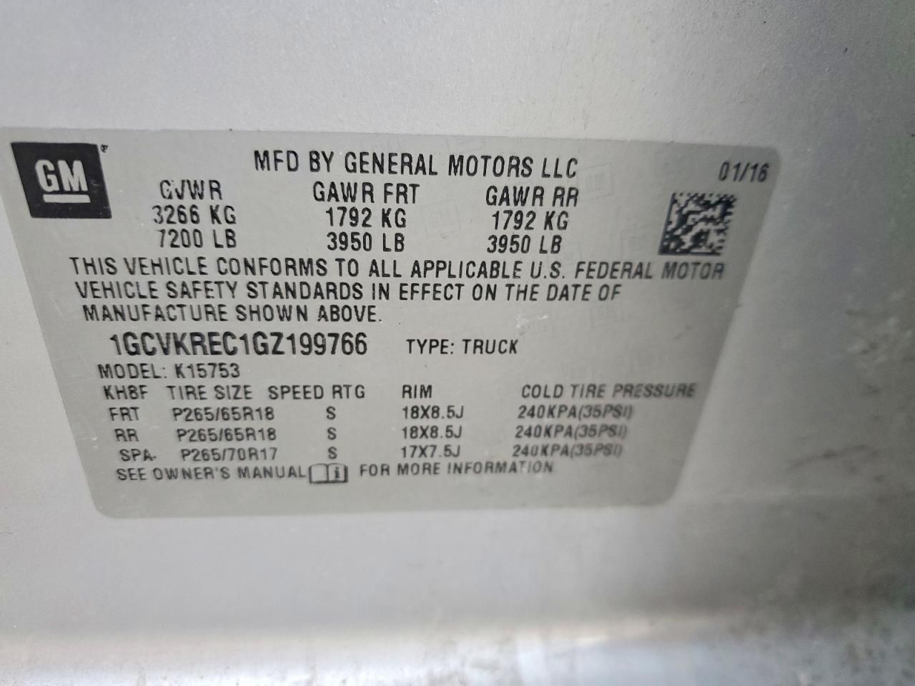 2016 Chevrolet Silverado K1500 lt