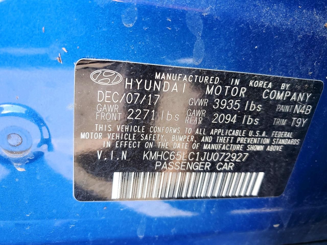 2018 Hyundai Ioniq Blue