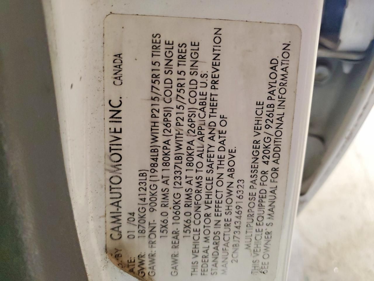 2004 Chevrolet Tracker ZR2