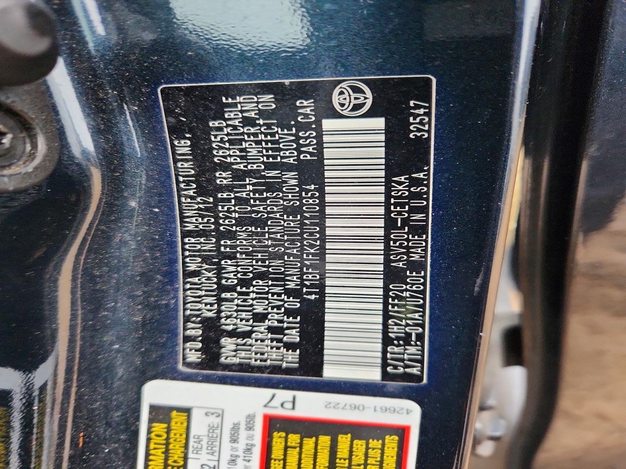 2012 Toyota Camry Base