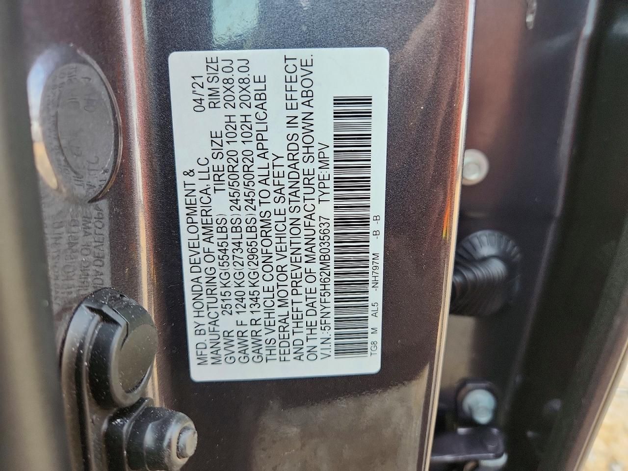 2021 Honda Pilot Touring