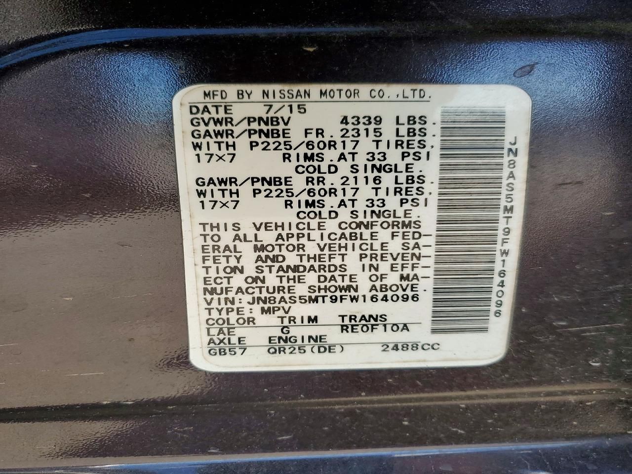 2015 Nissan Rogue Select s