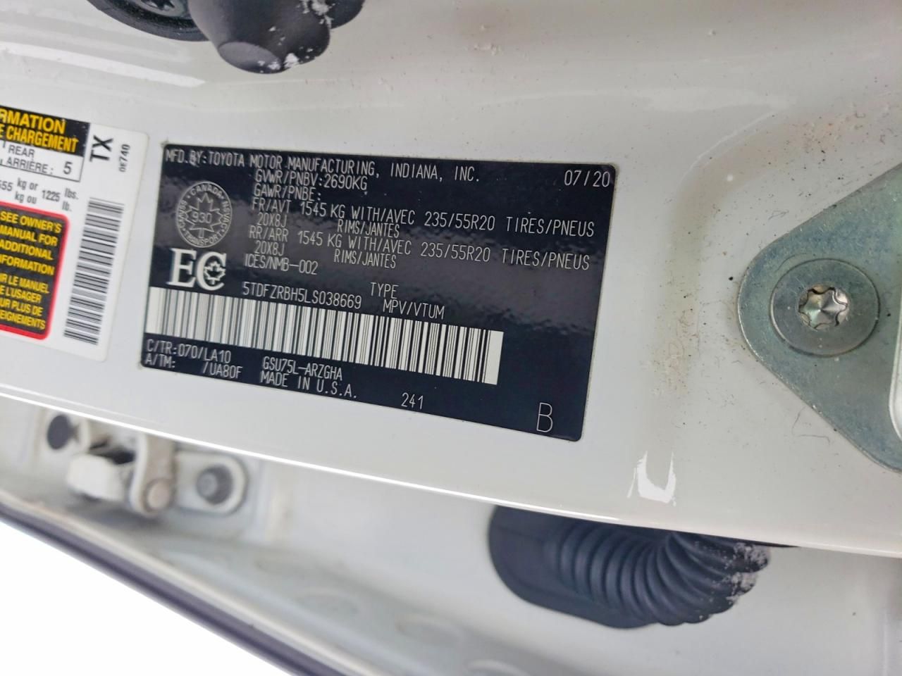 2020 Toyota Highlander Platinum