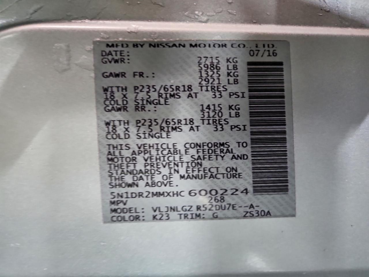 2017 Nissan Pathfinder sl