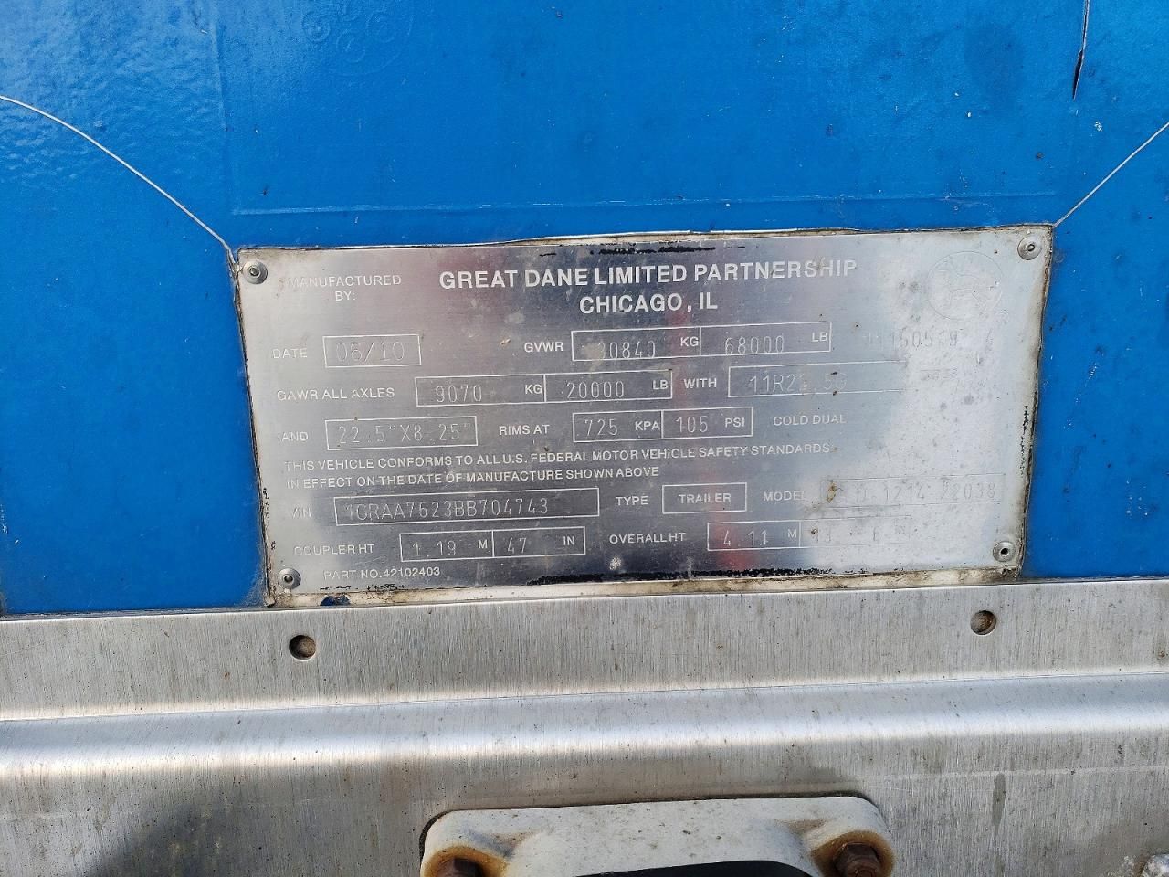 2011 Great Dane Trailer