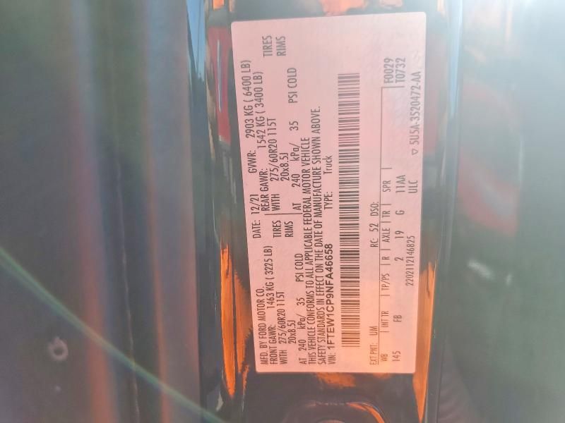 2022 Ford F150 Supercrew