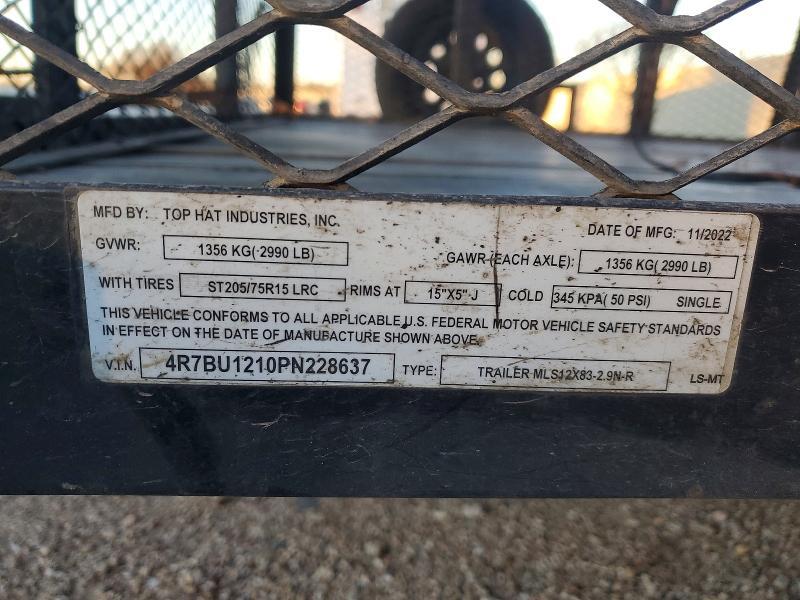 2023 Top Hat Industries 2023 TOP HAT MLS12X83-2.9N-R Utility Trailer