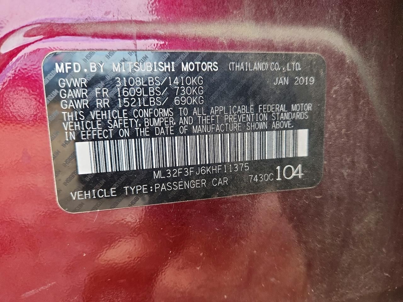 2019 Mitsubishi Mirage G4 es