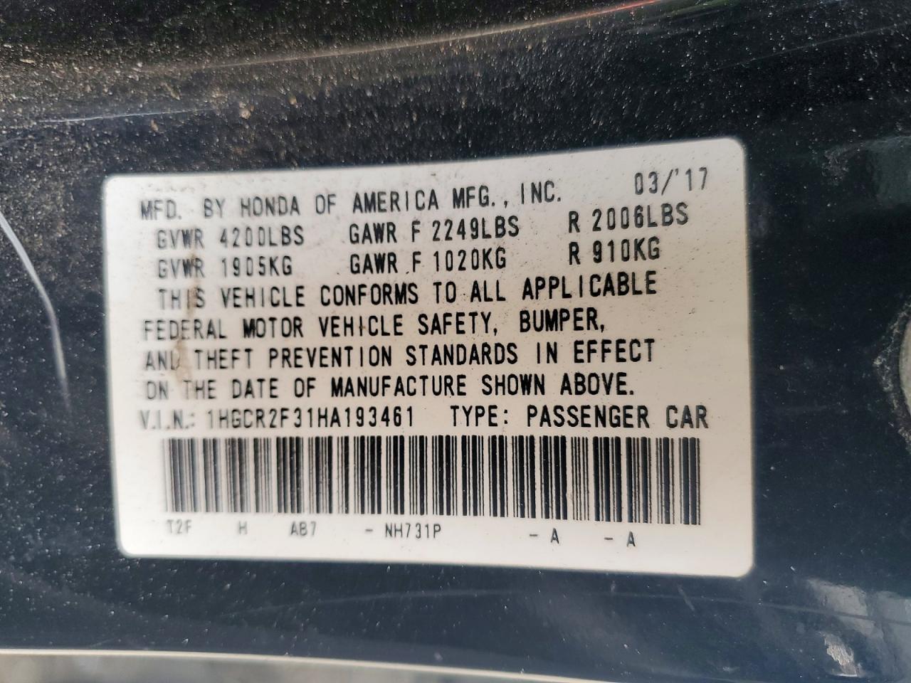 2017 Honda Accord lx