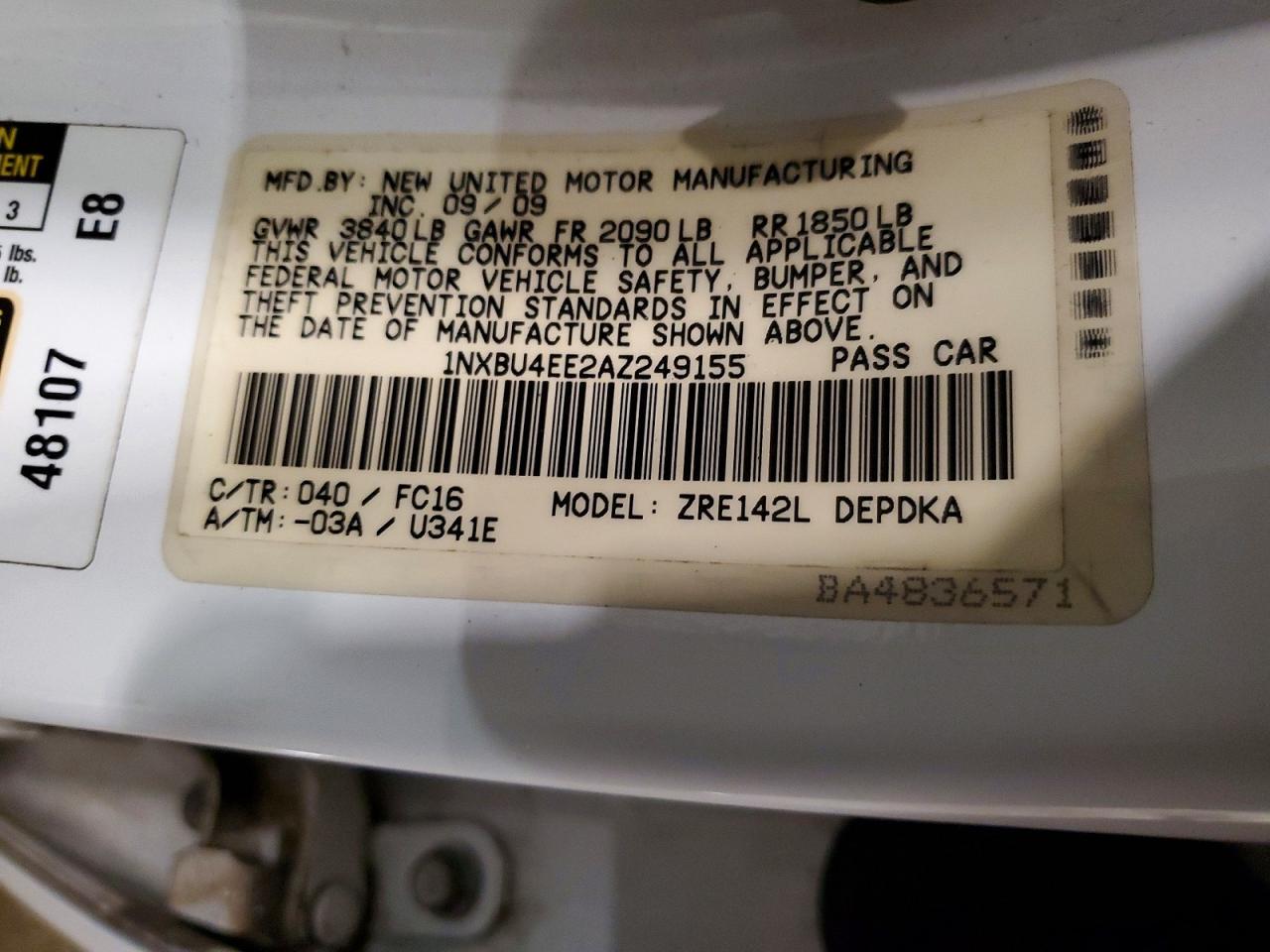2010 Toyota Corolla Base