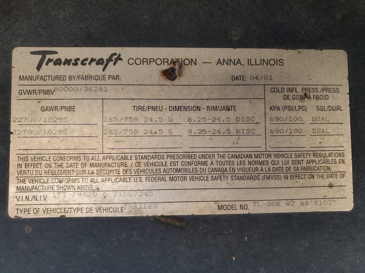 2002 Transcraft 48' Trail