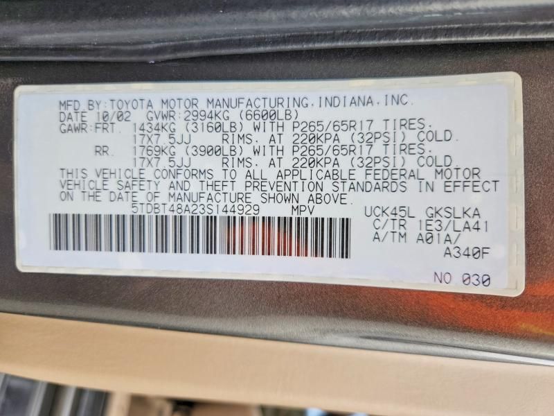 2003 Toyota Sequoia Limited