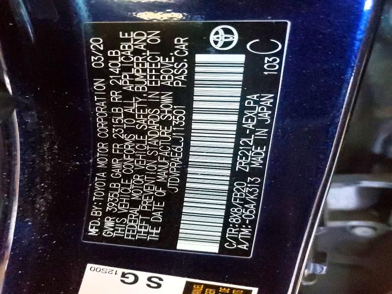 2020 Toyota Corolla le