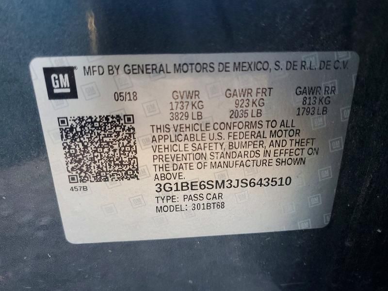 2018 Chevrolet Cruze lt