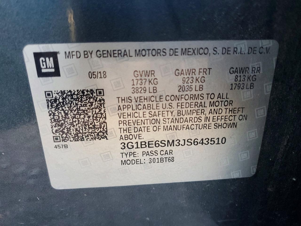 2018 Chevrolet Cruze lt