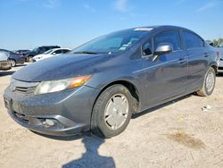 Honda salvage cars for sale: 2012 Honda Civic hf