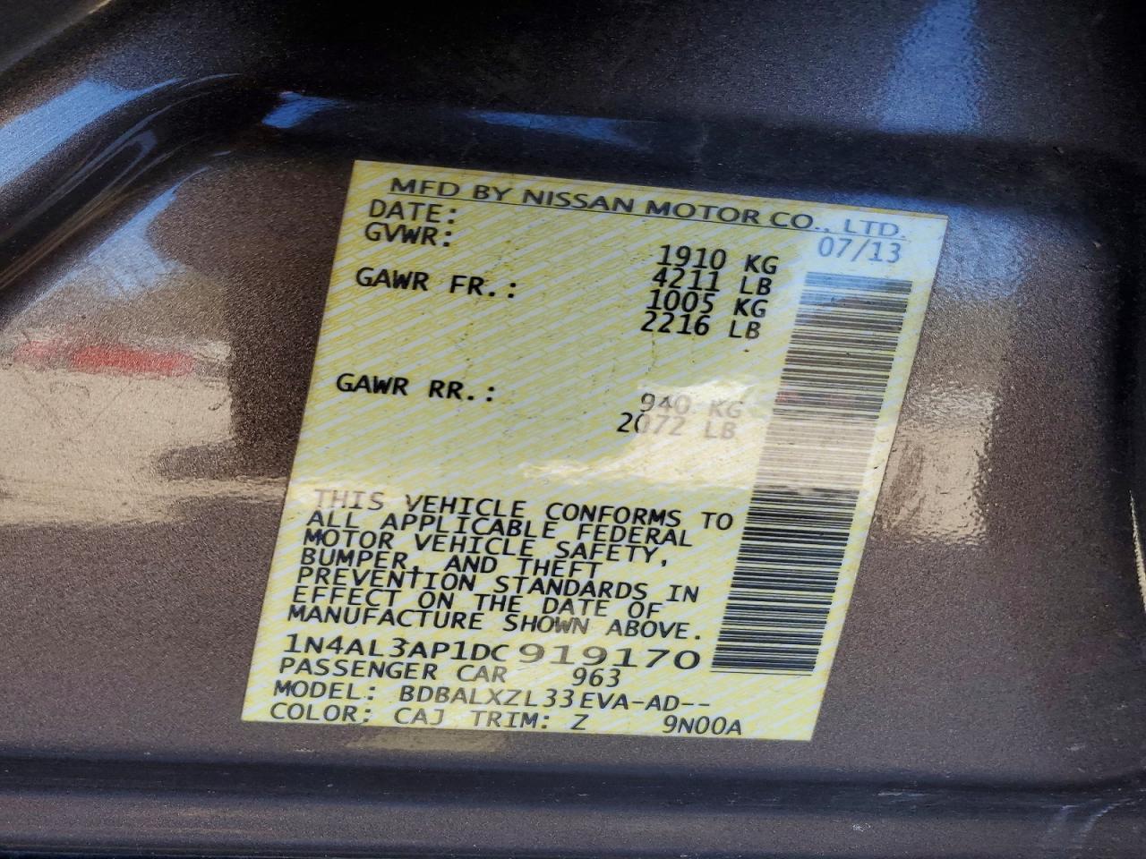 2013 Nissan Altima 2.5 sl