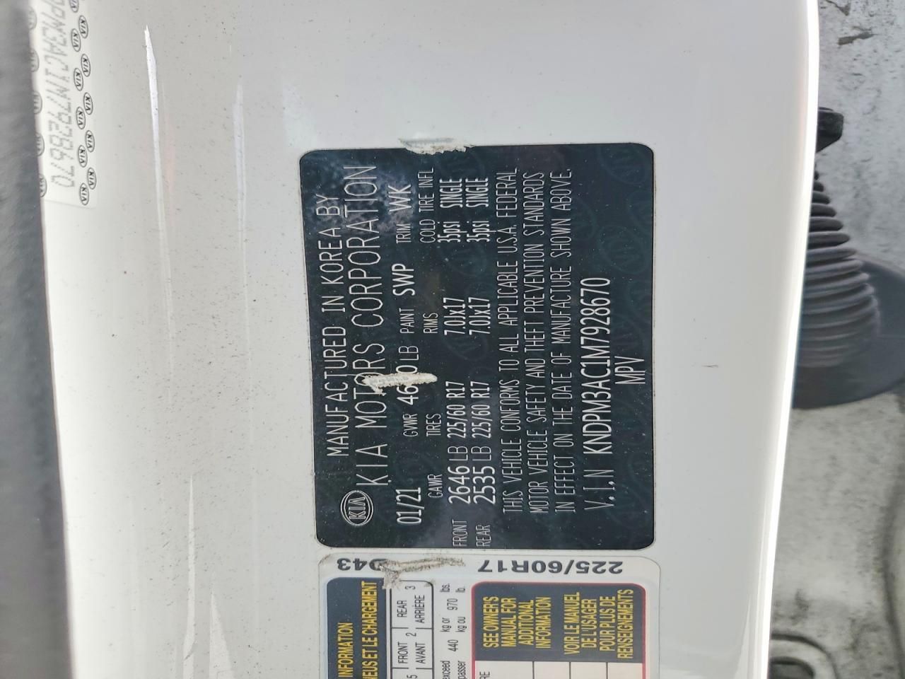 2021 KIA Sportage lx