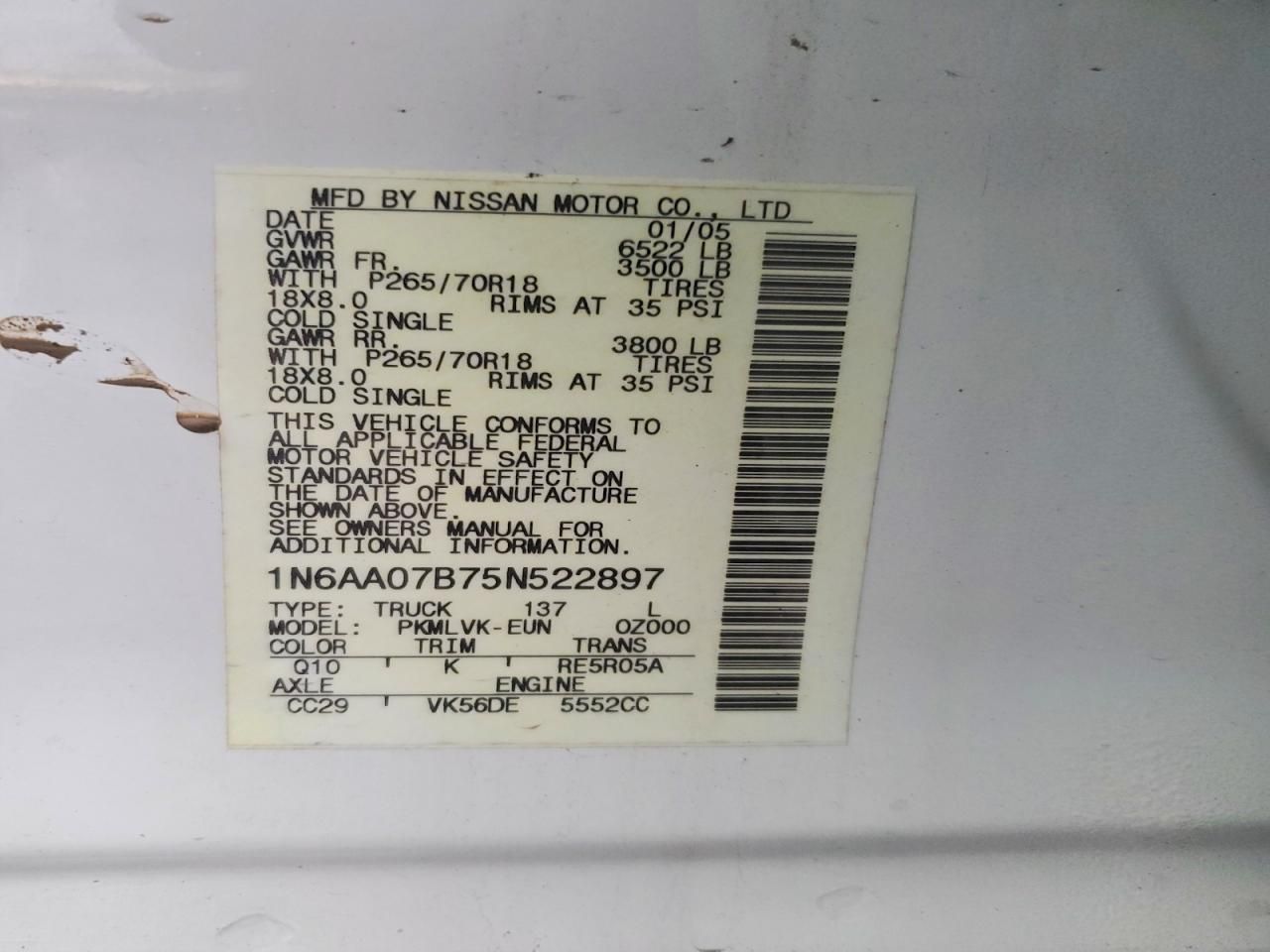 2005 Nissan Titan XE