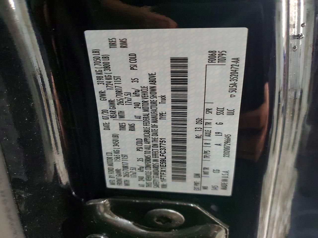 2020 Ford F150 Super cab