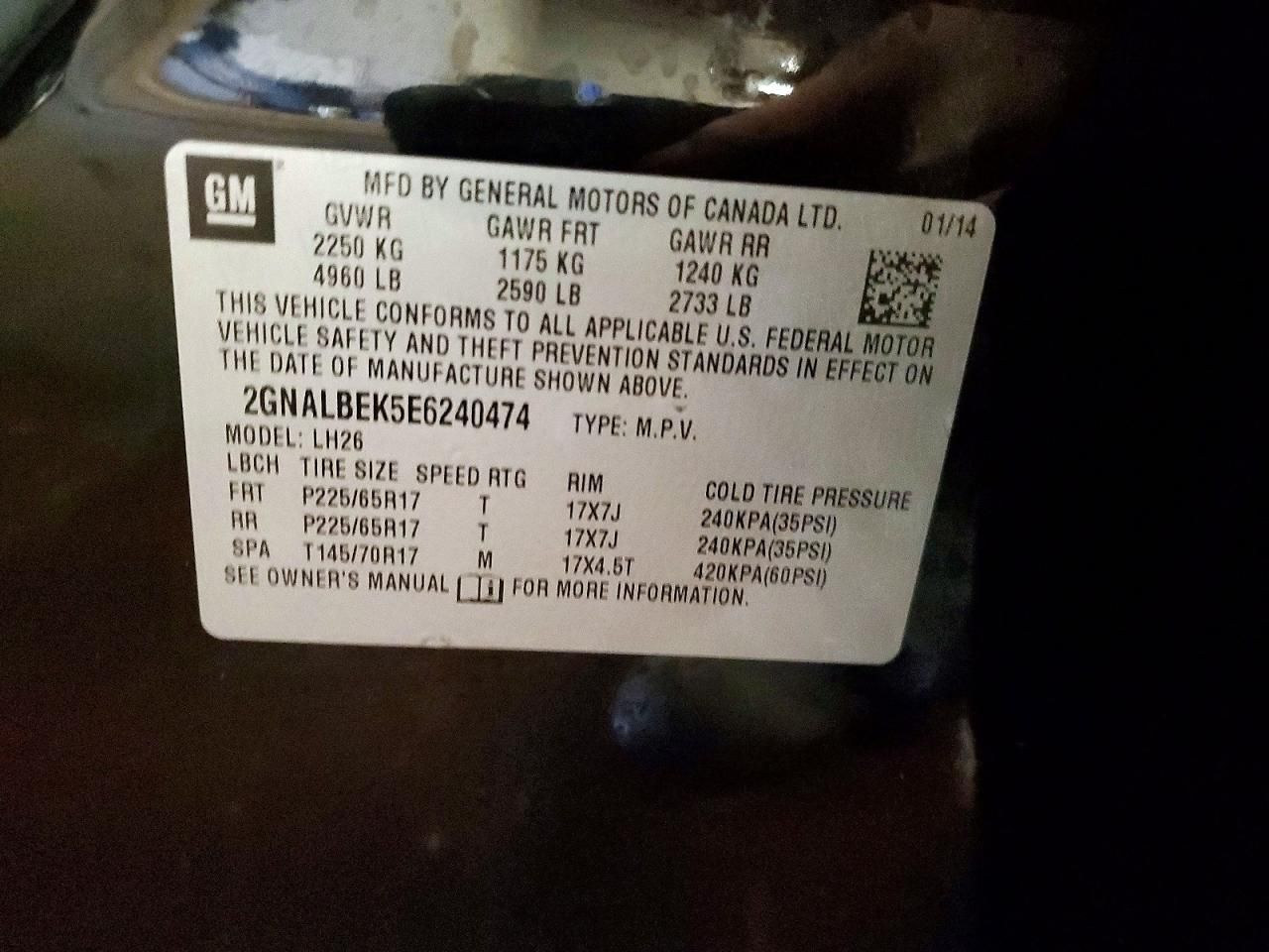 2014 Chevrolet Equinox lt