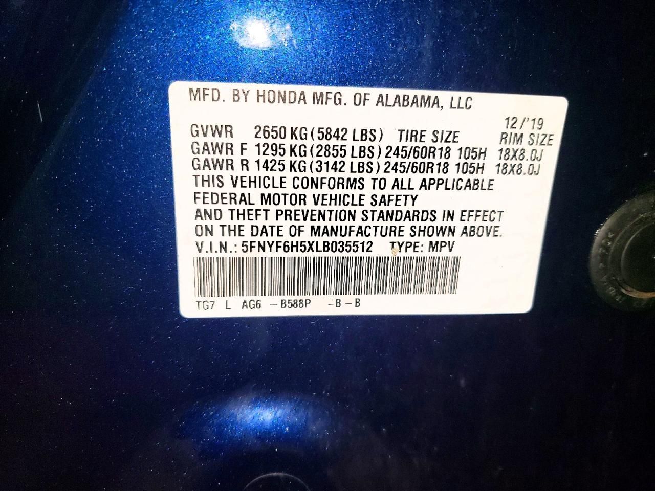 2020 Honda Pilot exl