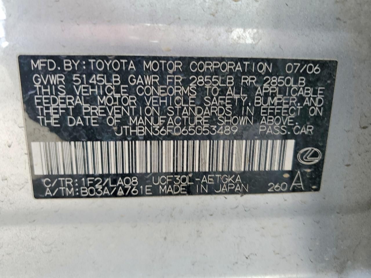 2006 Lexus Ls 430 Base