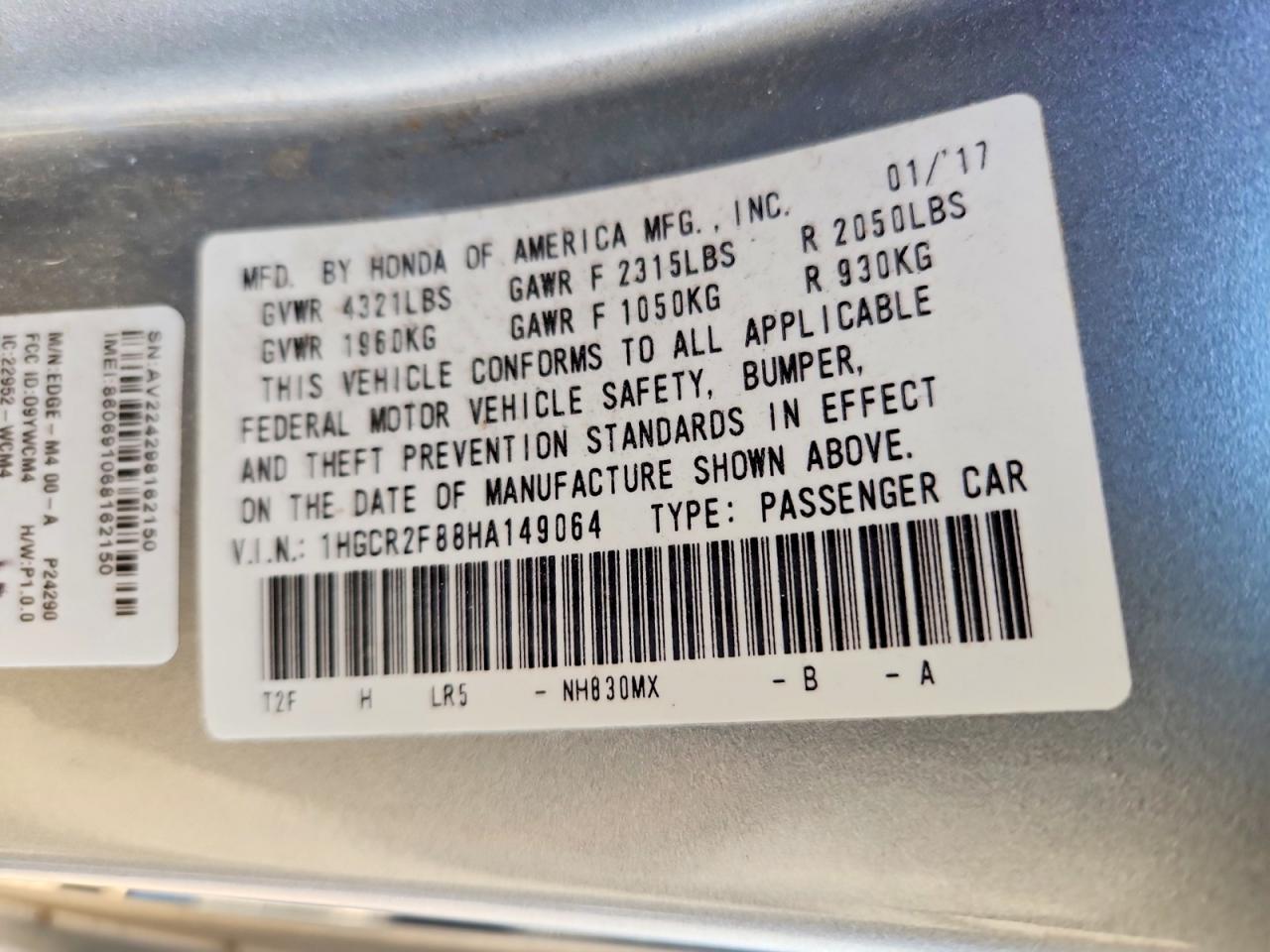 2017 Honda Accord exl