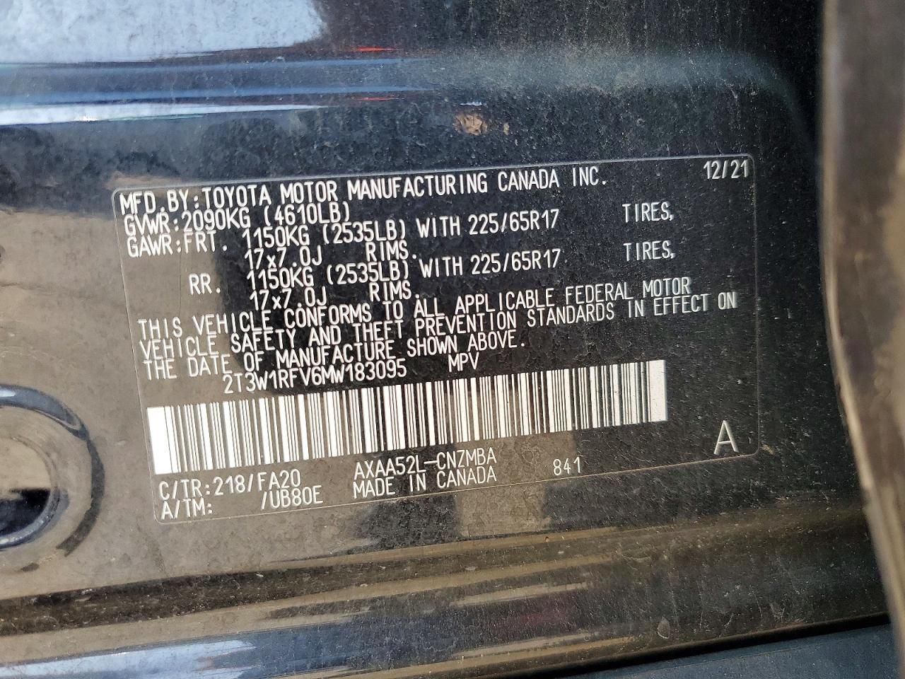 2021 Toyota Rav4 xle