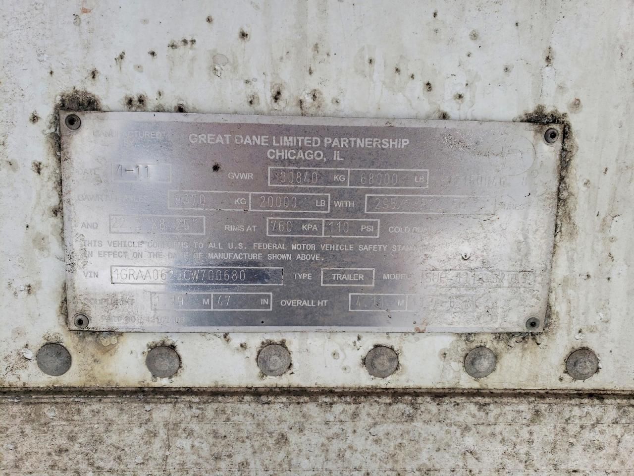 2012 Great Dane Trailer