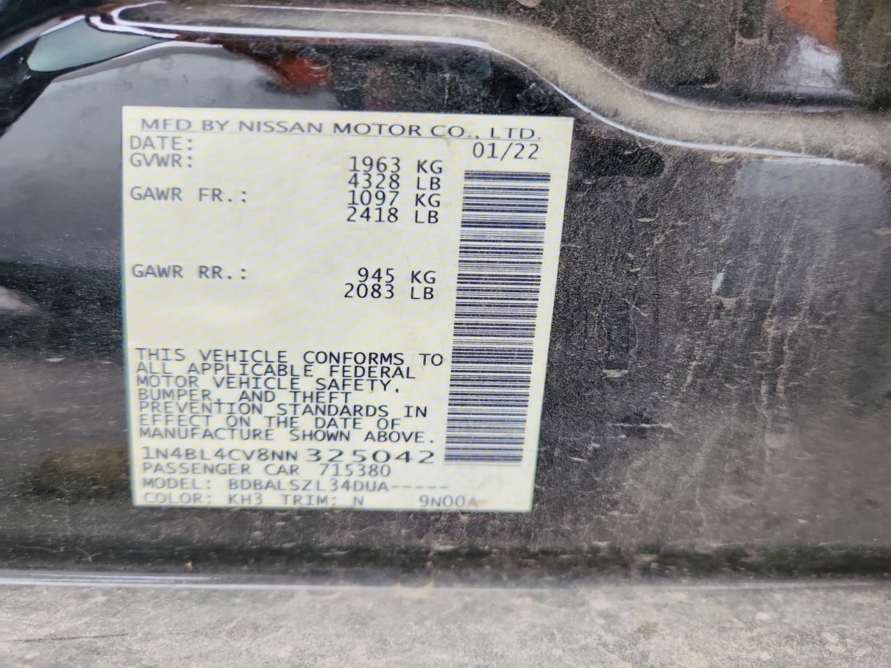 2022 Nissan Altima sr