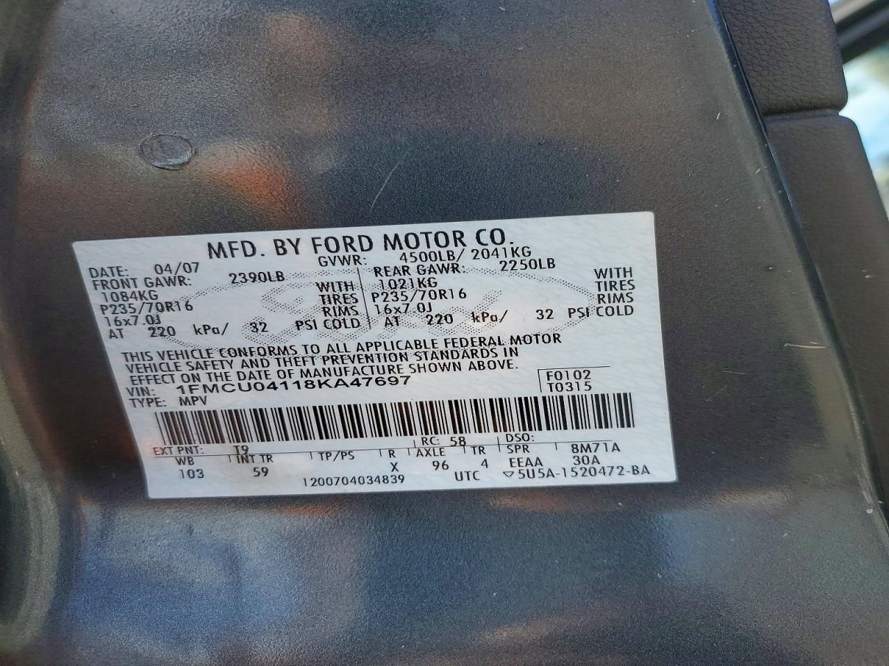 2008 Ford Escape Limited