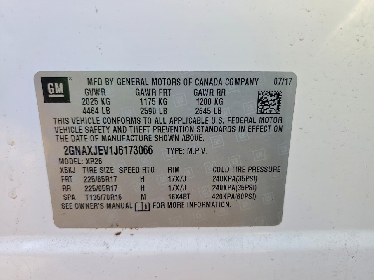 2018 Chevrolet Equinox lt