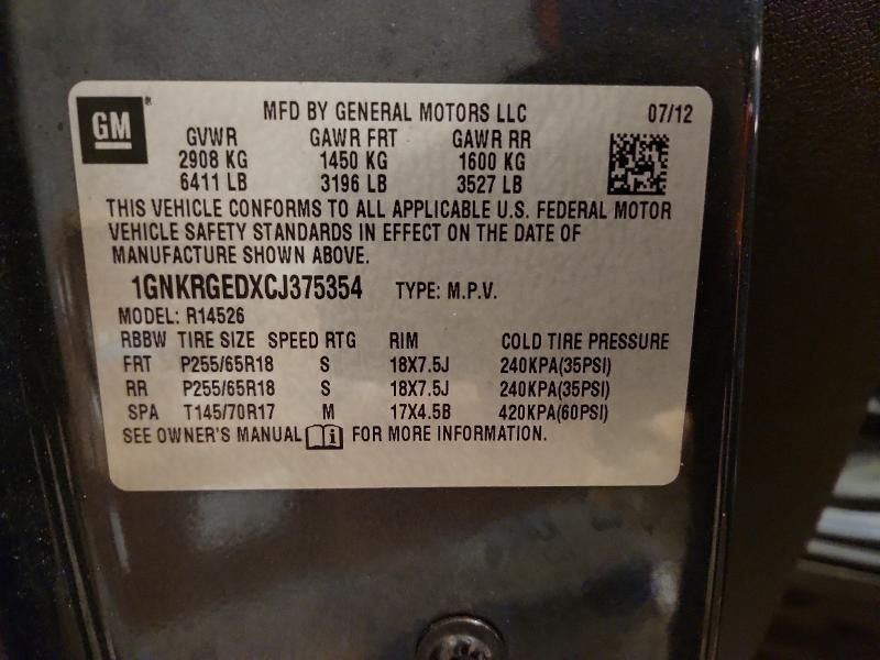 2012 Chevrolet Traverse lt