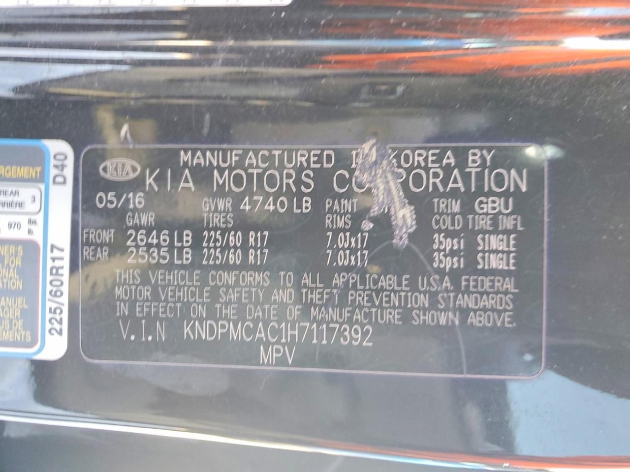 2017 KIA Sportage lx