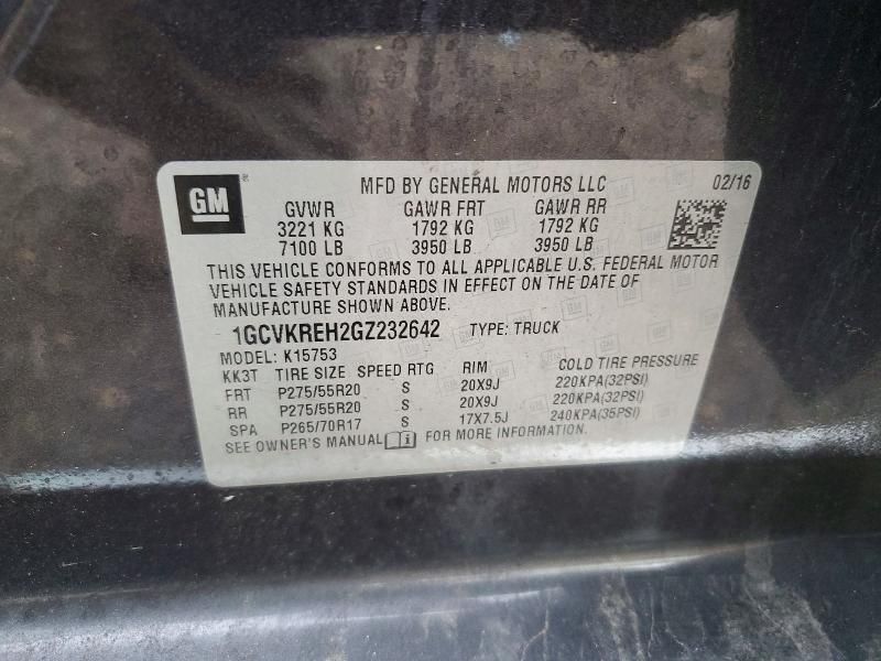 2016 Chevrolet Silverado K1500 lt