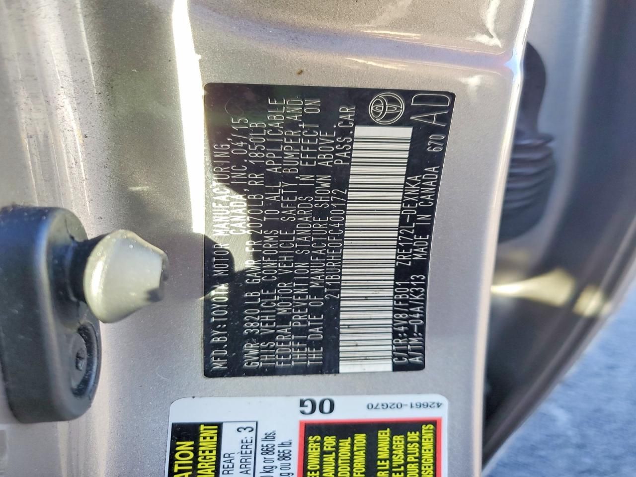 2015 Toyota Corolla l