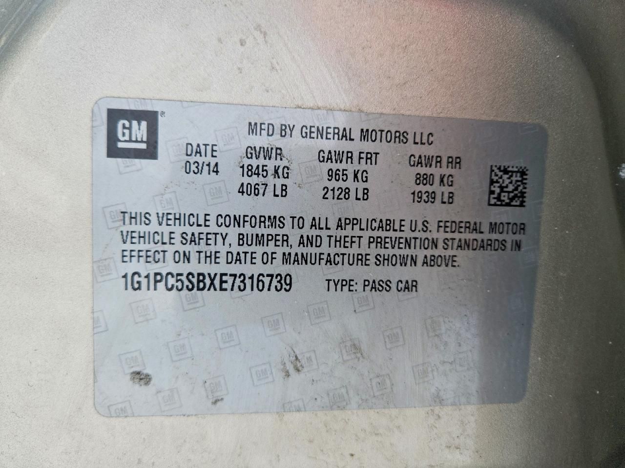 2014 Chevrolet Cruze lt