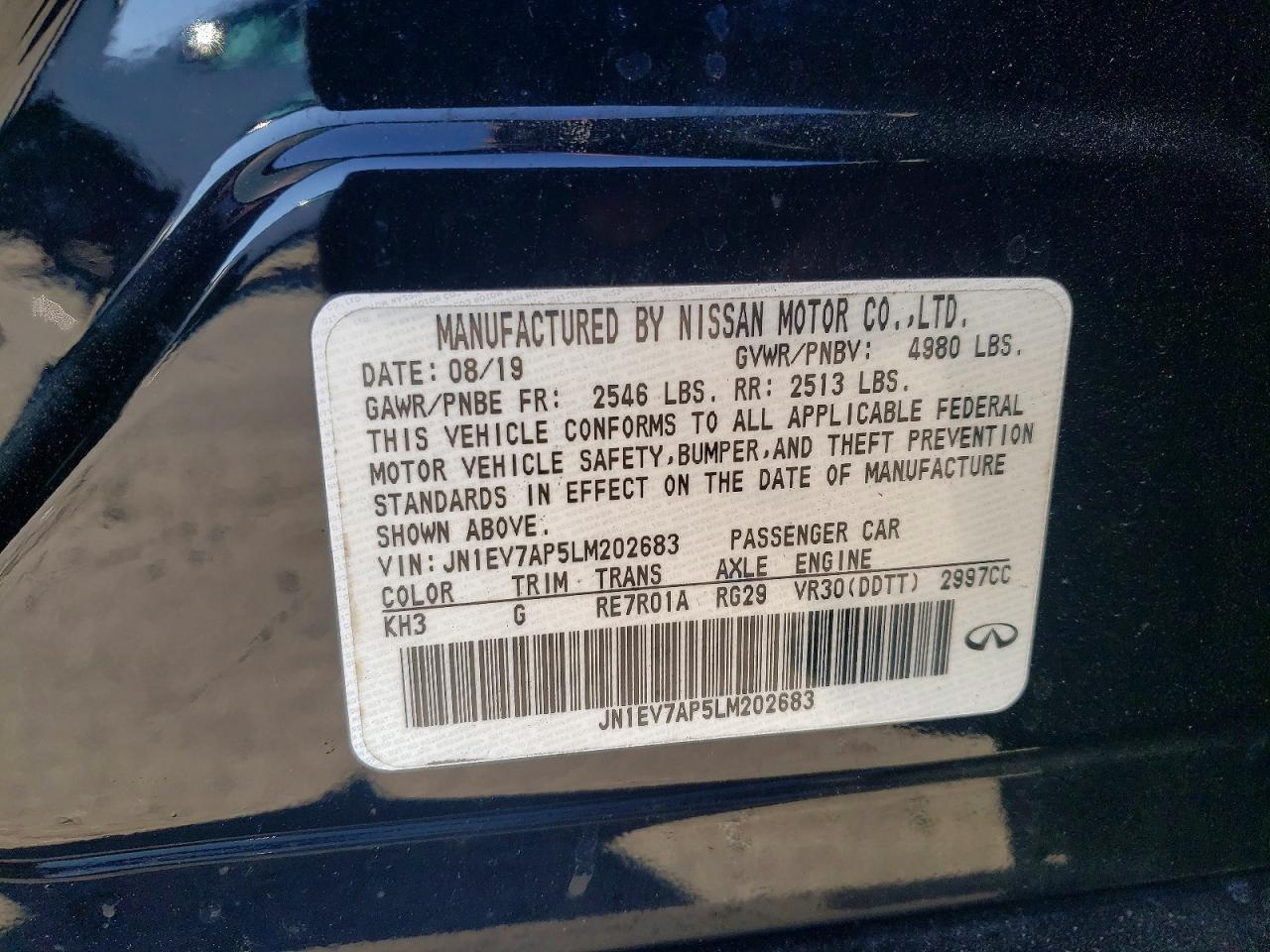 2020 Infinity Q50 3.0t Luxe