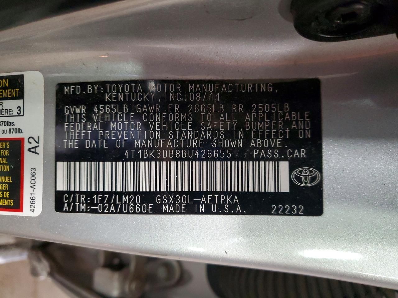 2011 Toyota Avalon Base