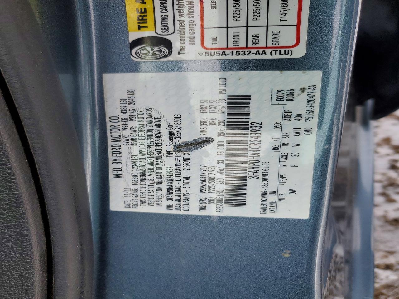 2012 Ford Fusion se