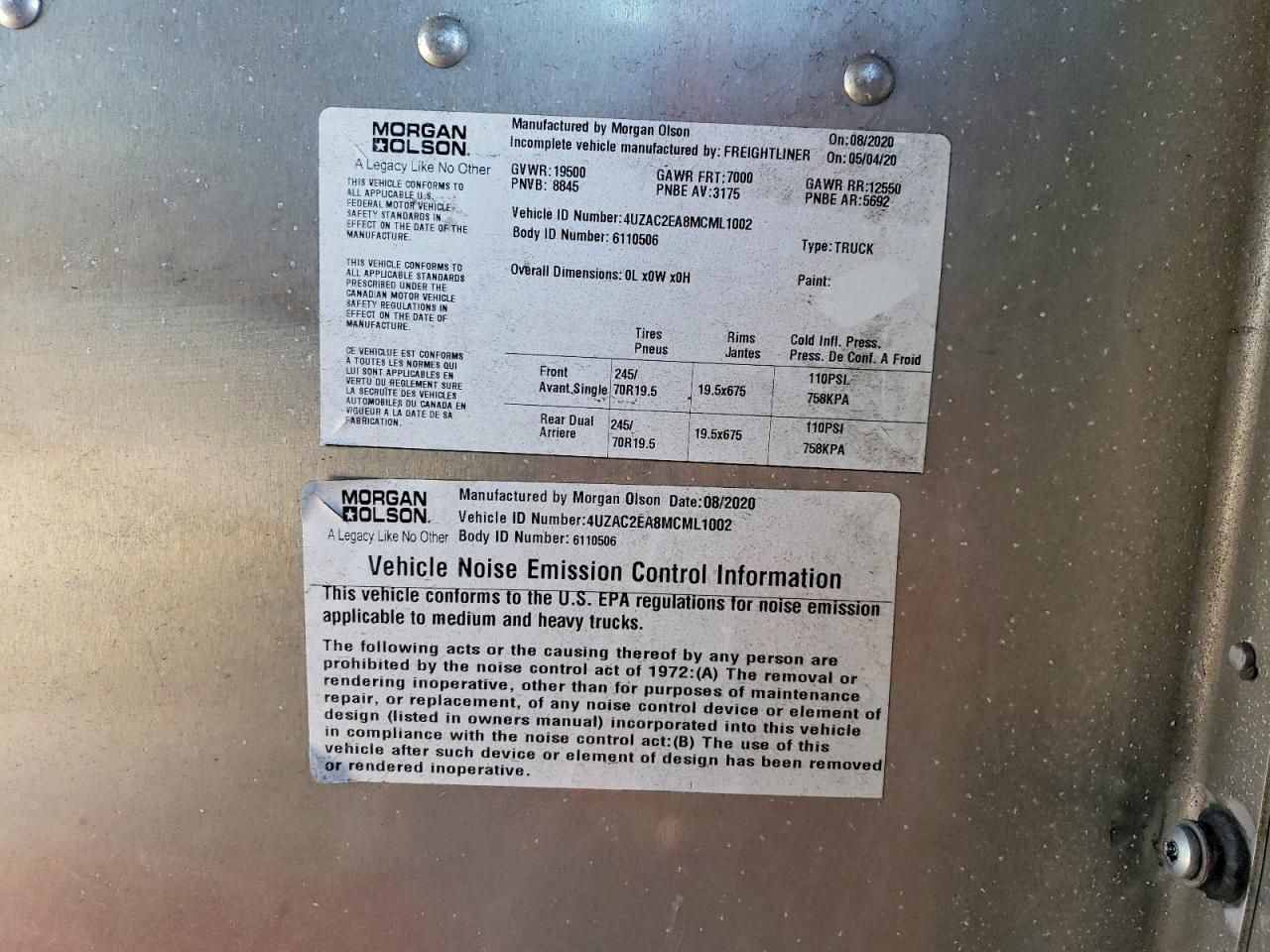 2021 Freightliner MT45G Chassis Delivery Truck