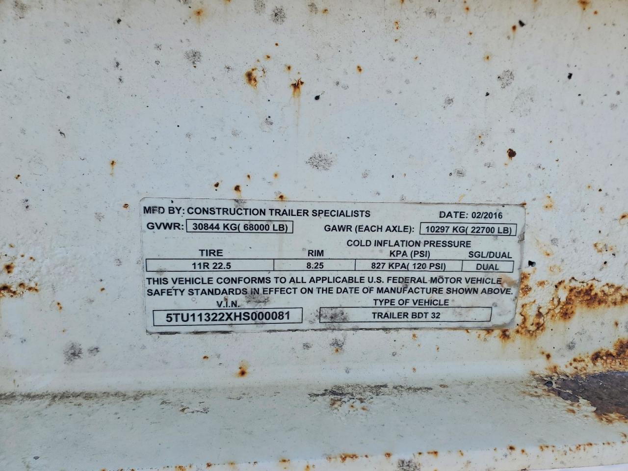 2017 Construction 2017 Urwi Unknown-Bottom Dump Trailer