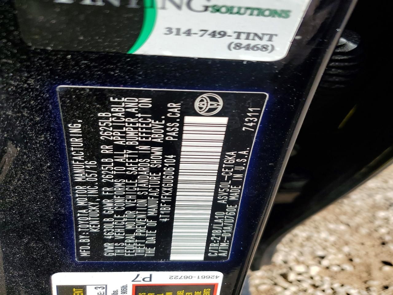 2016 Toyota Camry le