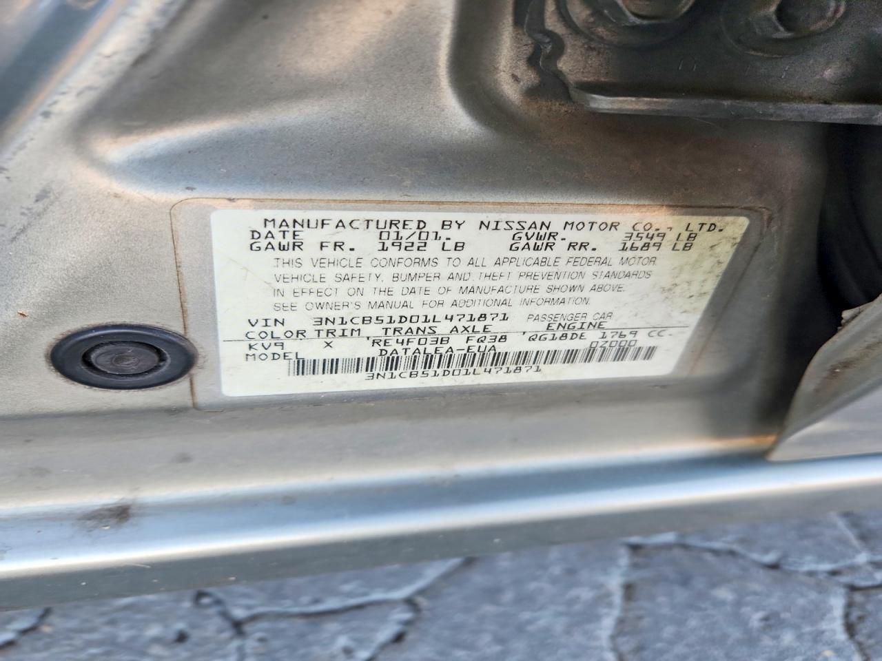 2001 Nissan Sentra xe