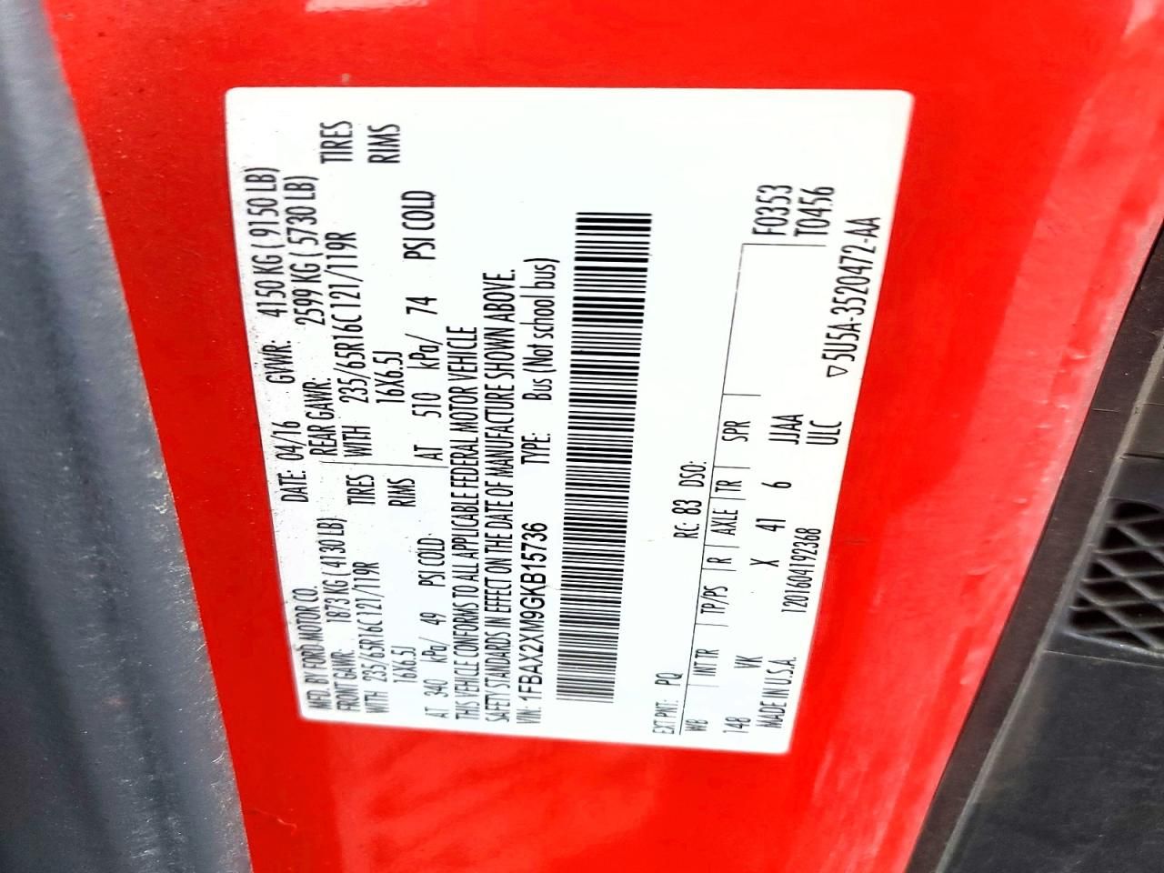 2016 Ford Transit T-350