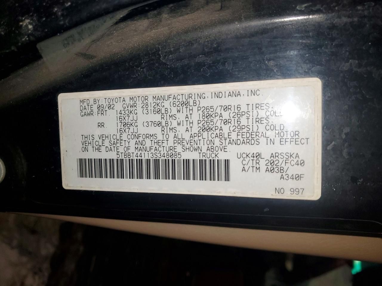 2003 Toyota Tundra Access cab SR5