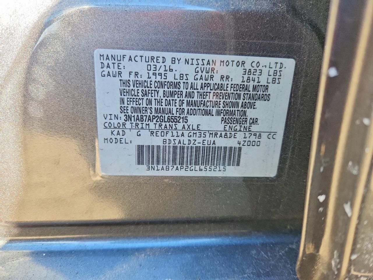 2016 Nissan Sentra s