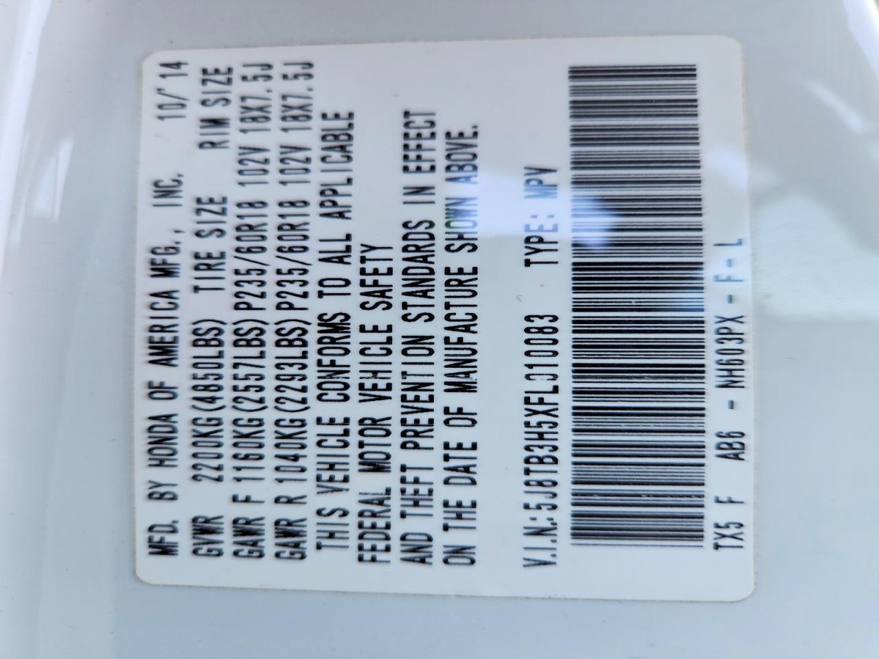 2015 Acura Rdx Technology